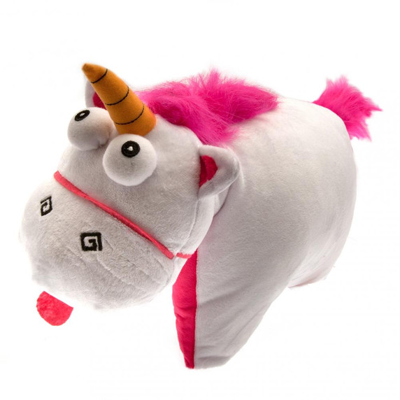 Despicable Me Fluffy Unicorn Folding Cushion - Soft Plush Cushion in Folded Position