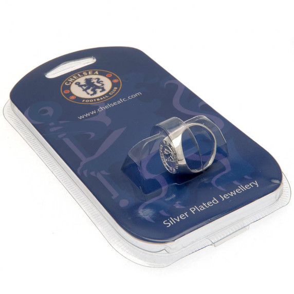 Chelsea FC Silver Plated Crest Ring Medium