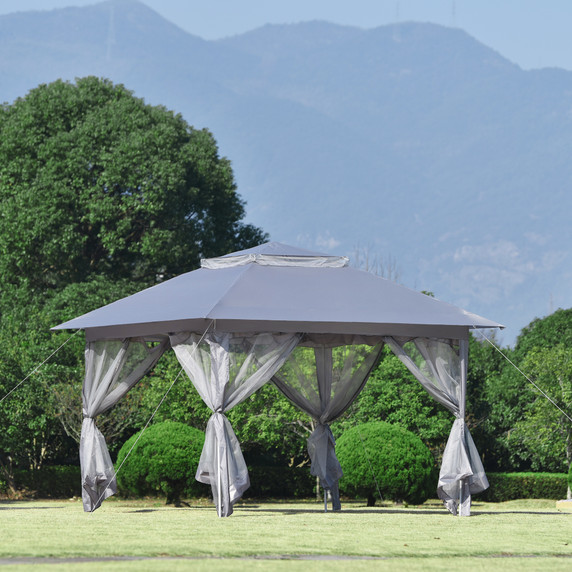 Pop-Up Instant Gazebo Tent with Mosquito Netting Outdoor Canopy Shelter