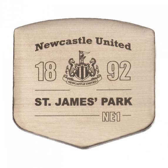 Official Newcastle United FC Badge HS - Metal Shield Pin with Butterfly Clasp and Brushed Silver Finish on Stylish Backing Card