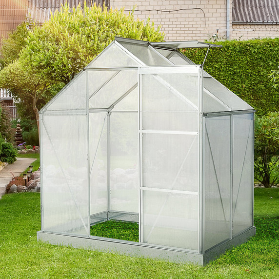 Image of the Outsunny Walk-In Greenhouse with Polycarbonate Panels and Aluminium Frame