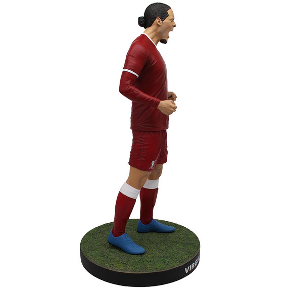 Football’s Finest Virgil Van Dijk Premium 60cm Statue in Red Liverpool Home Kit with Blue Boots on Anfield Turf Base - Officially Licensed Liverpool FC Collectible