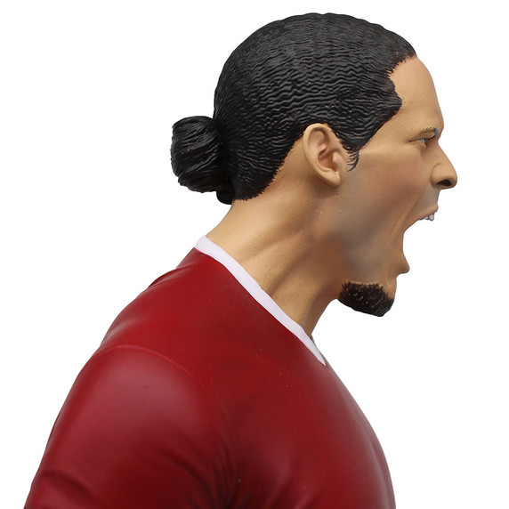 Football’s Finest Virgil Van Dijk Premium 60cm Statue in Red Liverpool Home Kit with Blue Boots on Anfield Turf Base - Officially Licensed Liverpool FC Collectible