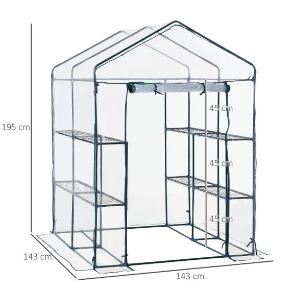  Steel Frame Greenhouse Steel Frame, 2 Shelves