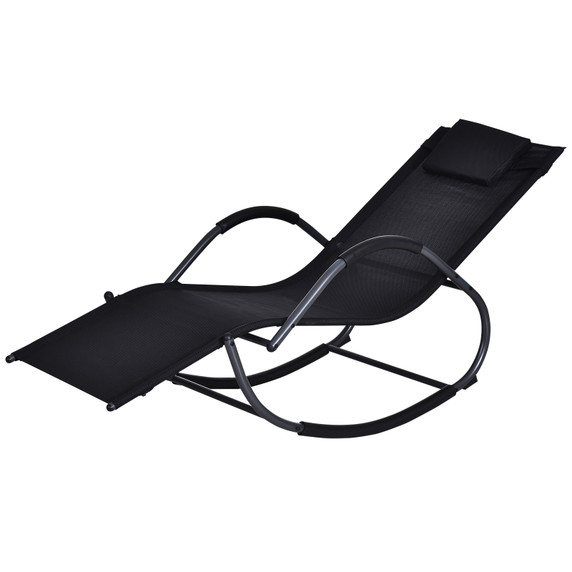  Steel Frame Zero Gravity Rocking Lounge Chair w/ Pillow