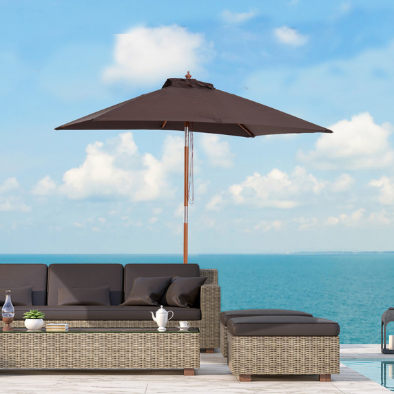 Ousunny 2 x 1.5m Patio Garden Parasol Sunshade Canopy Outdoor Backyard Furniture 6 Ribs - Available in Multiple Colours