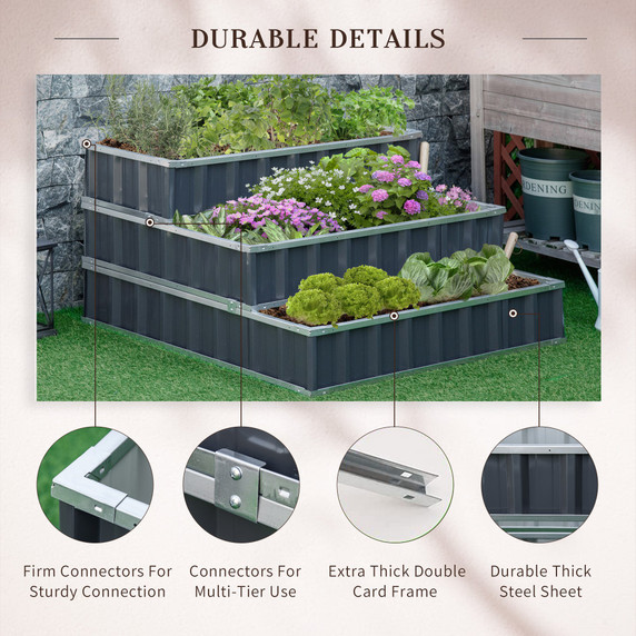 3 Tier Raised Garden Bed, Elevated Planter Box Kit