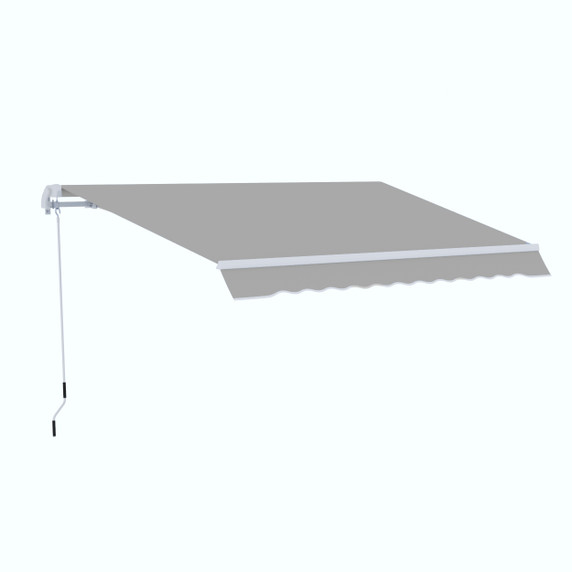 4x2.5m Retractable Manual Awning Window Door SunShade Canopy & Crank Handle
