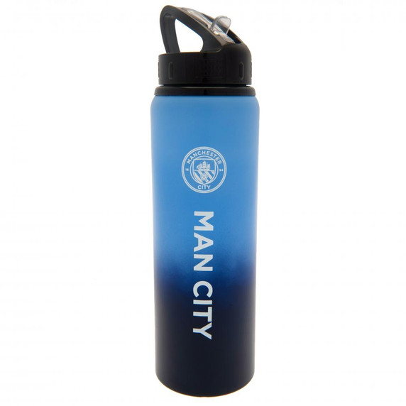 Manchester City FC Aluminium Drinks Bottle XL with Vibrant Fade Design and Crest Print