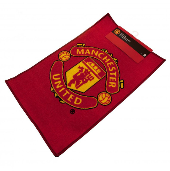Manchester United FC Rug - Official Club Crest, Vibrant Colors, 80cm x 50cm, Non-Slip Backing, Machine Washable - Enhance Your Space with Red Devils Pride