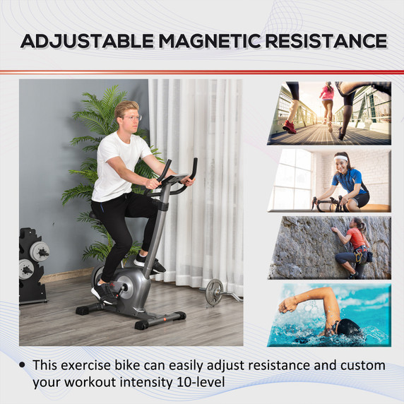 10-Level Adjust Indoor Magnetic Exercise Bike Cardio Workout Bike Trainer