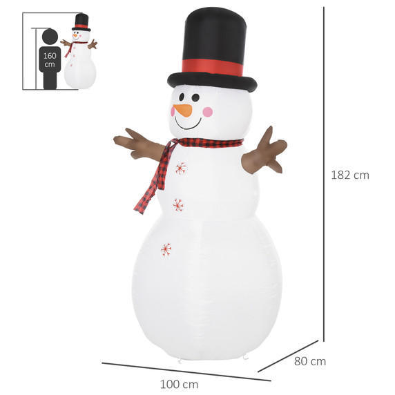 6ft Giant Inflatable Snowman Christmas Decoration with LED Lights