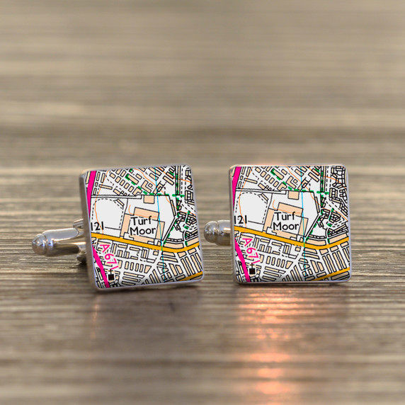 Favourite Place Cufflinks - Silver Finish