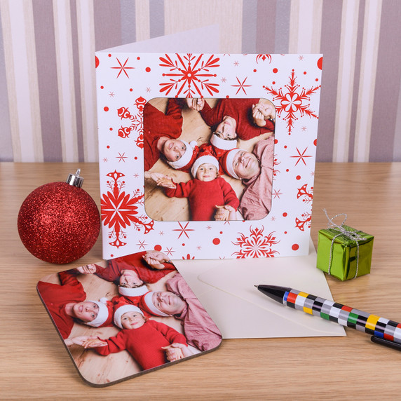 Christmas Photo Upload Coaster Card