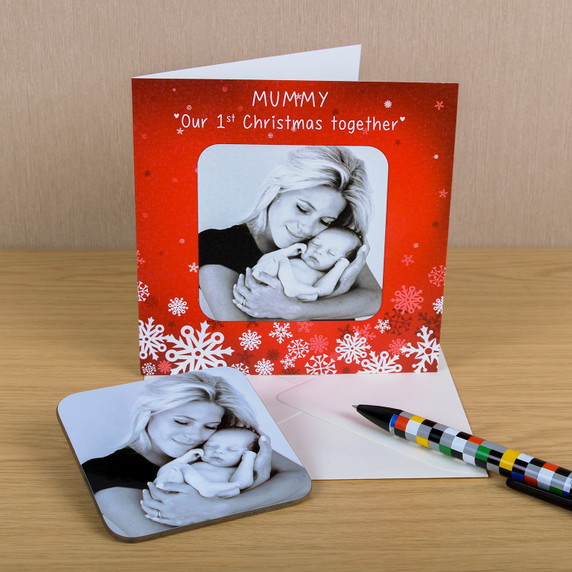 Our 1st Christmas Photo Upload Coaster Card