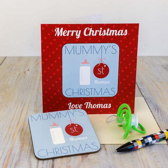 Mummys 1st Christmas Coaster Card