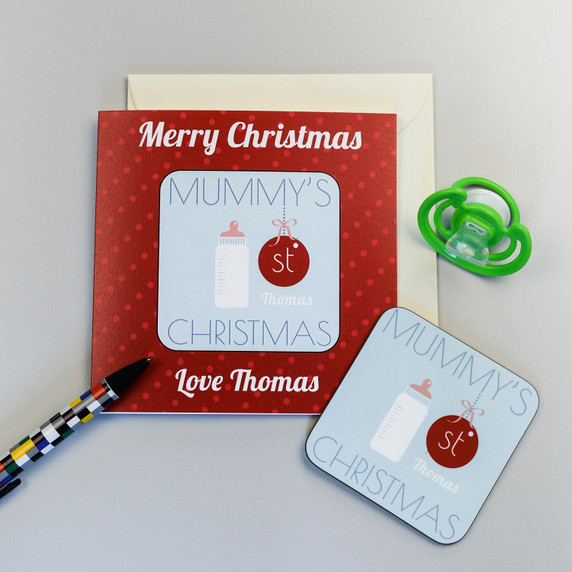 Mummys 1st Christmas Coaster Card