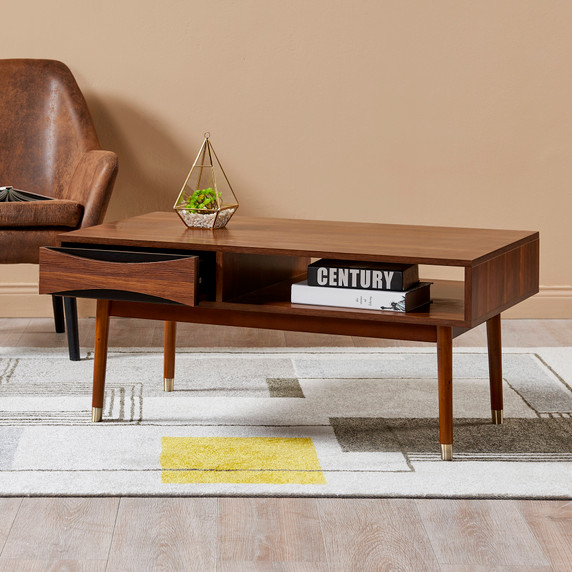 Dawson Mid Century Modern Wooden Coffee Table