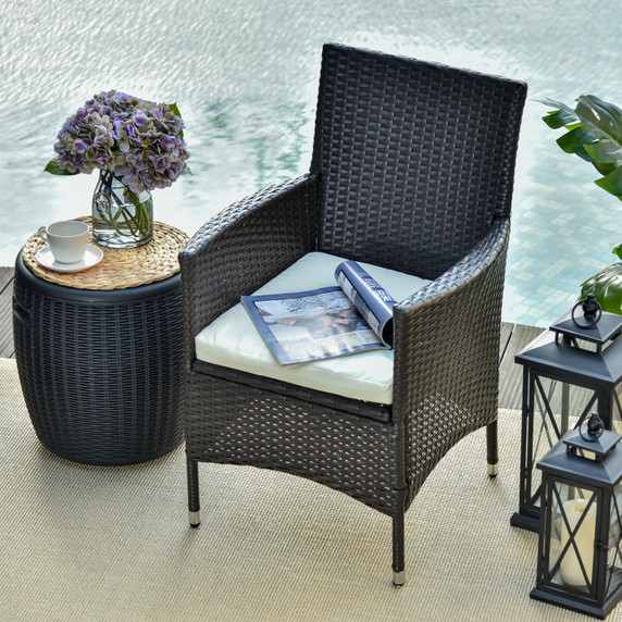  2 PC Rattan Chairs Set-Dark Coffee