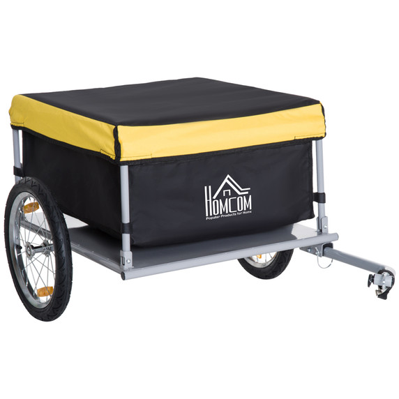 Steel Frame Bike Cargo Trailer Storage Cart Yellow