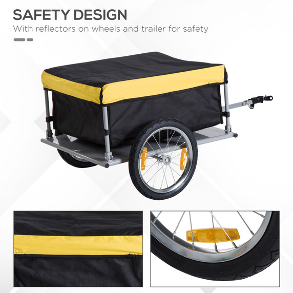 Steel Frame Bike Cargo Trailer Storage Cart Yellow