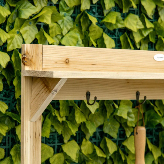 Garden Potting Bench Table Workstation w/ Galvanized Tabletop, Storage Shelves