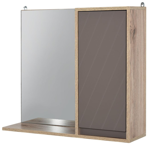 49x57cm Wall Mounting Bathroom Cabinet & Mirror Shelf Door Home Storage