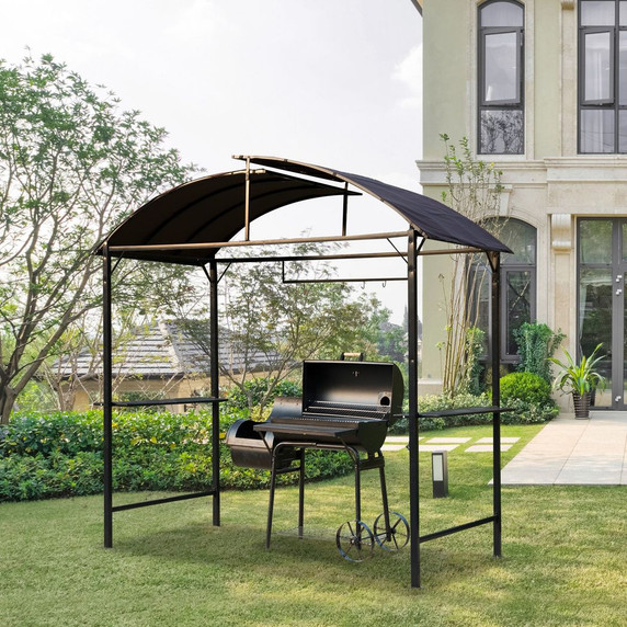 Gazebo Marquee Canopy Awning Shelter Garden Patio BBQ Tent Grill Black