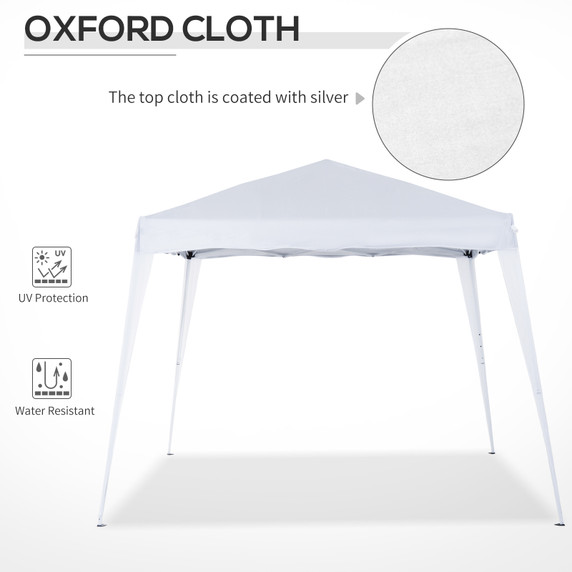 Outsunny Pop-Up  Tent,  3Lx3Wx2.4H m-White 