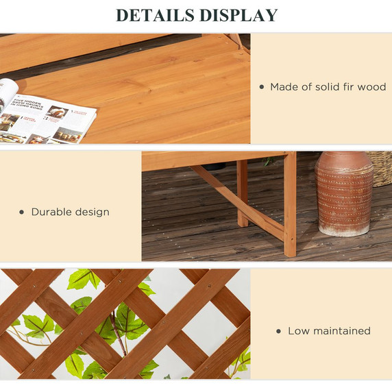 Patio Garden Bench, Arch Pergola with Natural Wooden Garden Arbour with Seat
