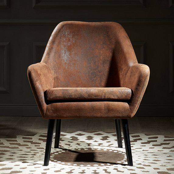 Rustique Brown Armchair - Statement Piece for Home or Living Room