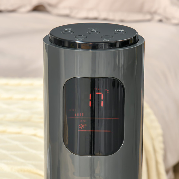 Tower Fan, 3 Speed 3 Mode Timer, Oscillation, Remote Dark Grey