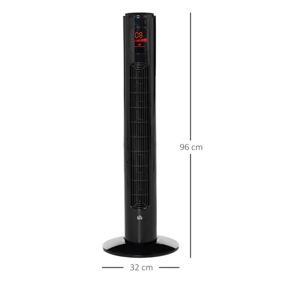 Fan Tower, 32x96H cm-Black