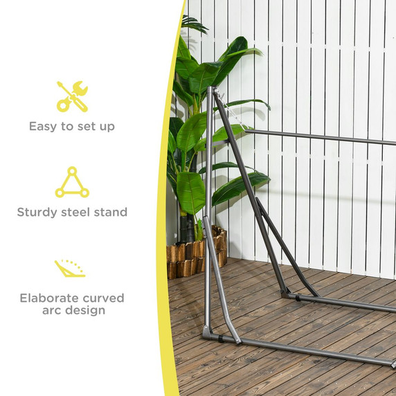 Outsunny Foldable Hammock Stand, 2 in 1 Hammock Net Stand & Clothes Drying Rack