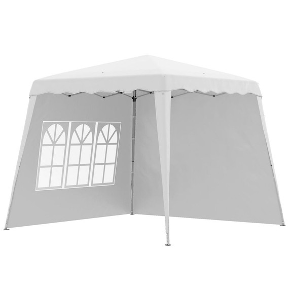 2.4 x 2.4m UV50+ Pop Up Gazebo Canopy Tent with Carry Bag, White
