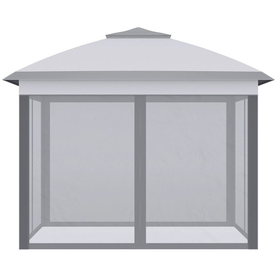 Pop Up Gazebo Height Adjustable Canopy Tent w/ Carrying Bag, Grey