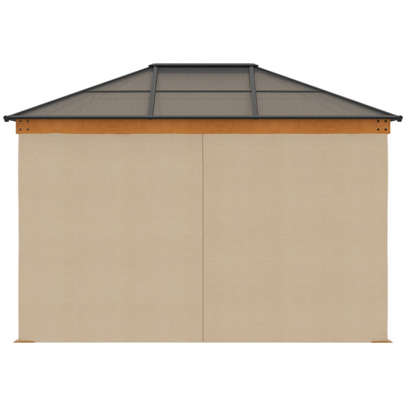 Hardtop Gazebo with Polycarbonate Roof Aluminium and Steel Frame for Patio Khaki