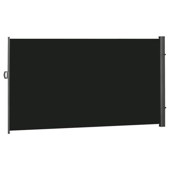 3x2M Retractable Side Awning Screen Fence Patio Privacy Divider Black
