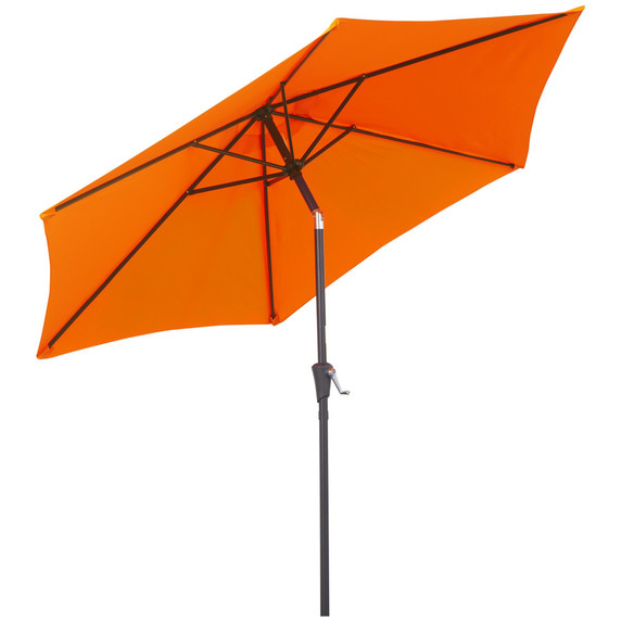 Patio Umbrella Parasol Sun Shade Garden Aluminium Orange 2.7M Outsunny