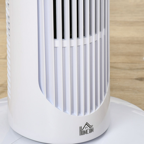 HOMCOM 30" Tower Fan Noise Reduction Wind 3-Level Cool ABS Indoor White