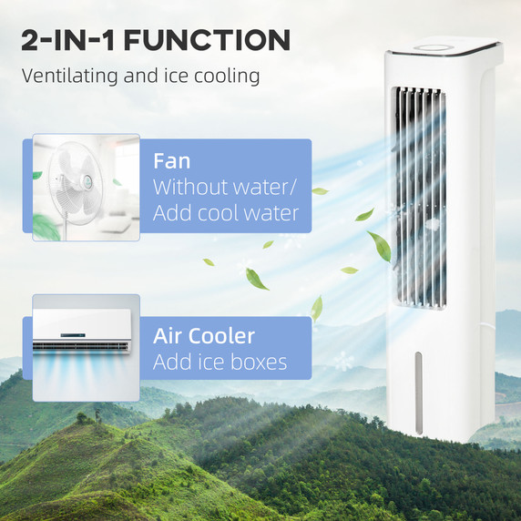 Evaporative Air Cooler with Timer, Oscillating, Ice Cooling Tower Fan