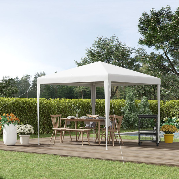 Garden Gazebo Marquee Party Tent Wedding Canopy Patio White 2.7 x 2.7m