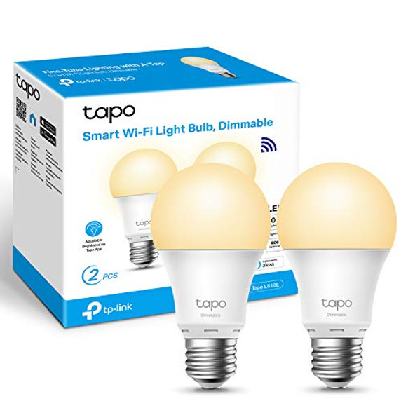 TP-Link Tapo Smart Bulb, Smart WiFi LED Light, E27, 8.7W, Works with Amazon Alexa(Echo and Echo Dot), Google Home, Dimmable Soft Warm White, No Hub Required (Tapo L510E)