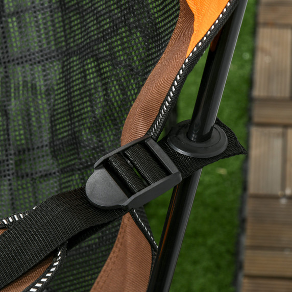 Outsunny Foldable Camping Chair w/ Footrest, Adjustable Backrest, Bag, Black