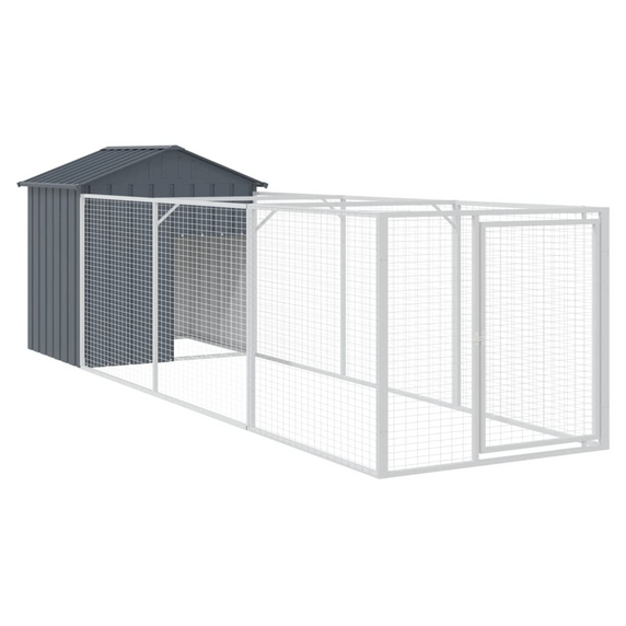 vidaXL Dog House with Roof Anthracite 117x405x123 cm Galvanised Steel