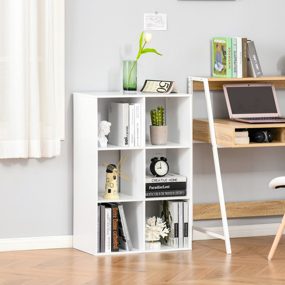 Storage Cabinet Bookcase 6 Cube Organiser Shelves White