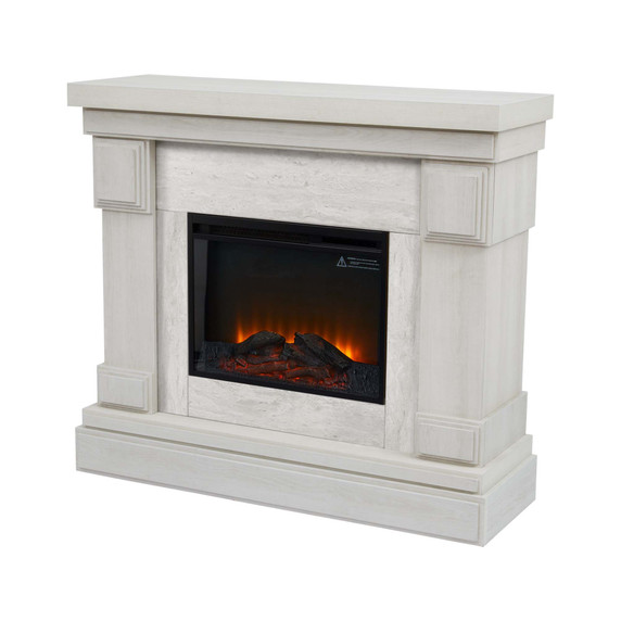 48″ Electric Fireplace with Touch Screen & Remote, Grey Marble