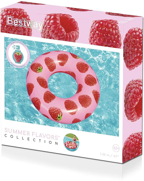 Bestway Scentsational Raspberry Scent Tube Unisex Swim Float Swimming Pool Beach Toy