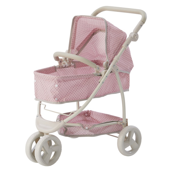 Olivia's Little World Dolls Pink Pram Stroller Pushchair For Baby Dolls OL-00009