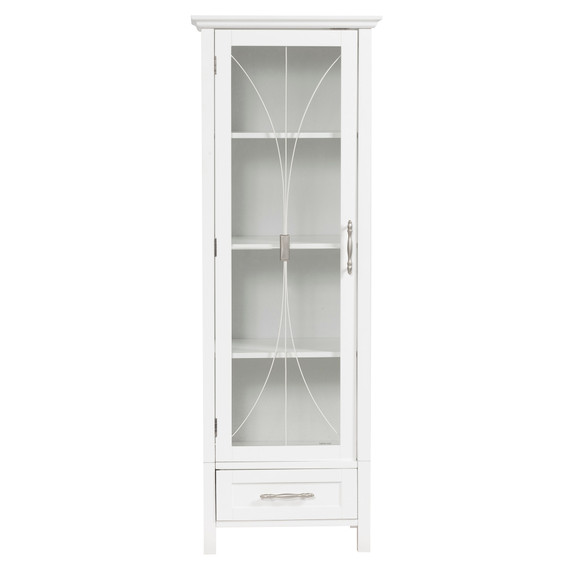 Wooden Bathroom Cabinet Standing Tall Storage White 7961